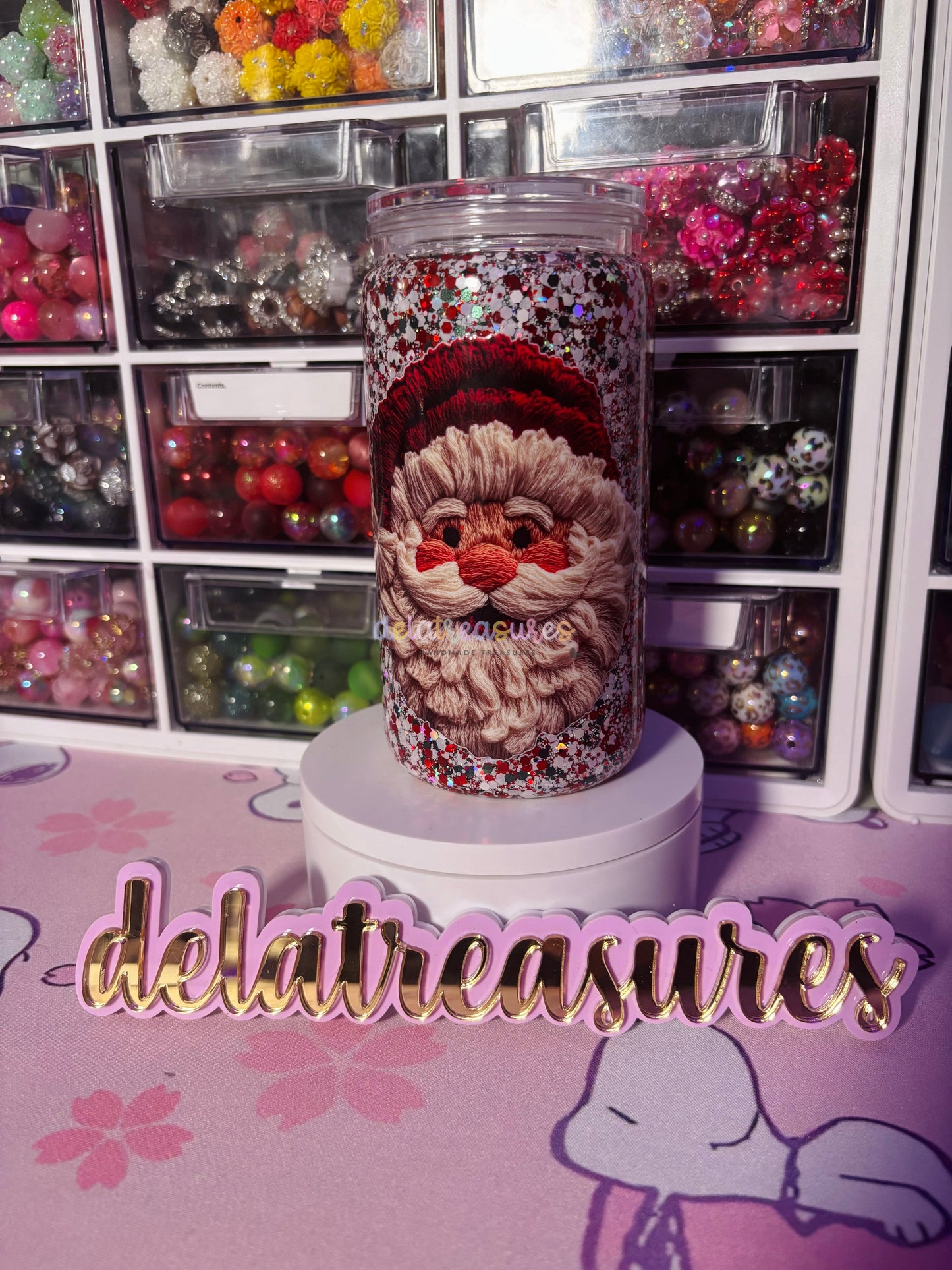 Santa Acrylic Glitter Snowglobe