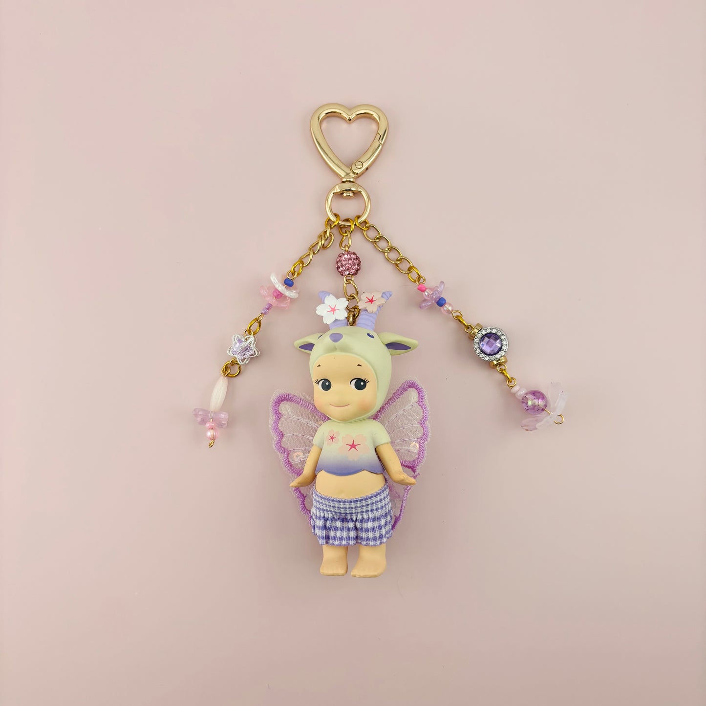 Goat Angel Charm Keychain