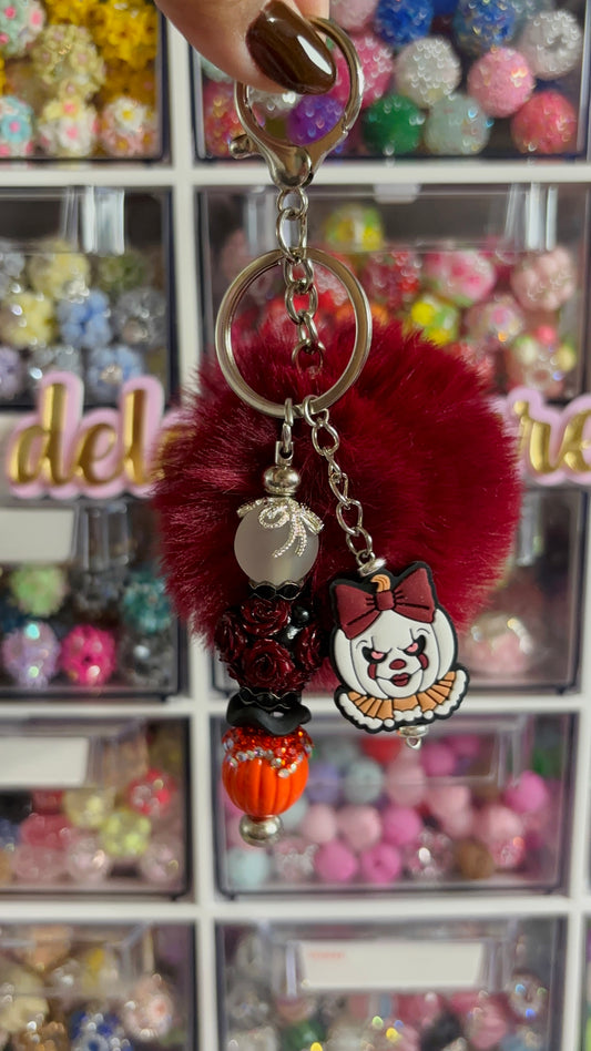 Spooky Pumpkin Clown Keychain