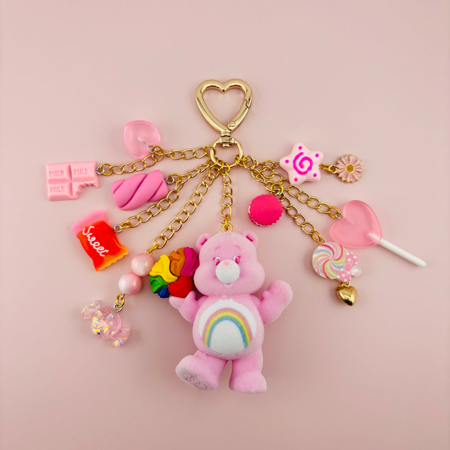 Rainbow Bear Charm Keychains