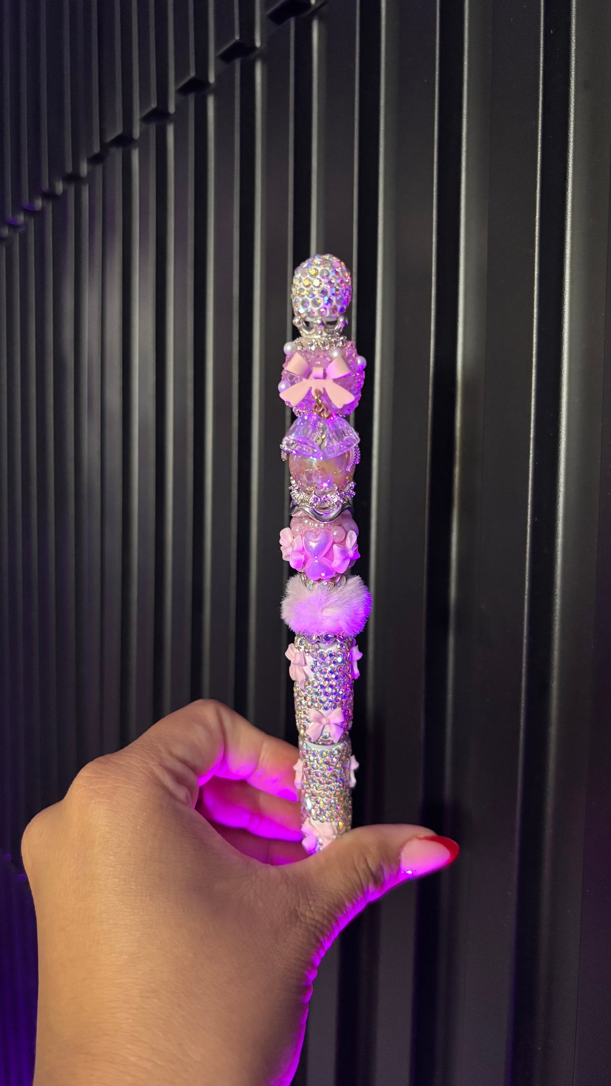 Beadable Pink Bow Bling Pen