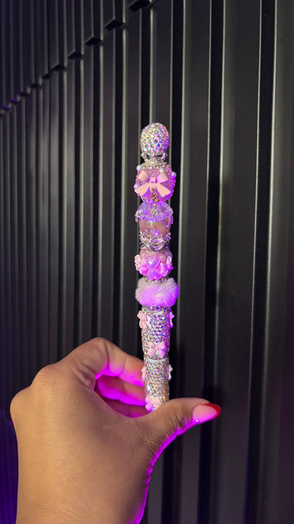 Beadable Pink Bow Bling Pen