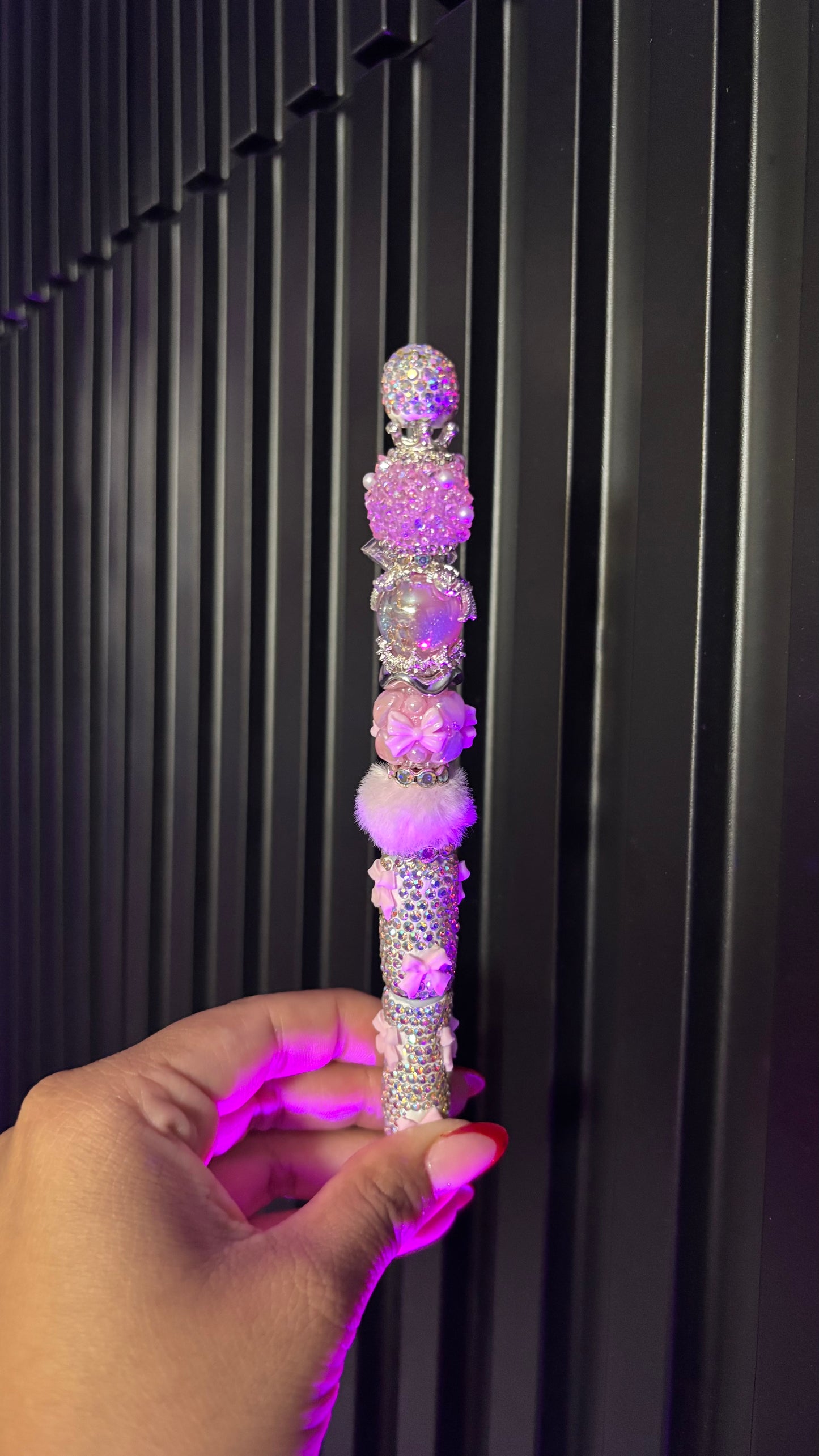 Beadable Pink Bow Bling Pen
