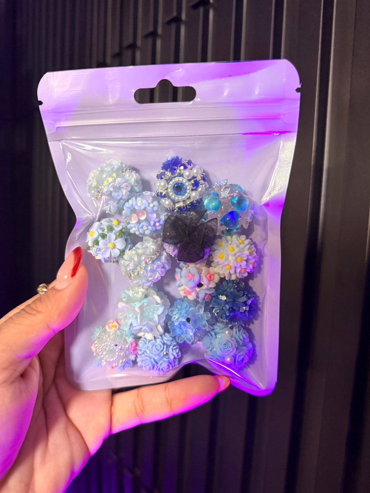 Blue Flower Bead Mix