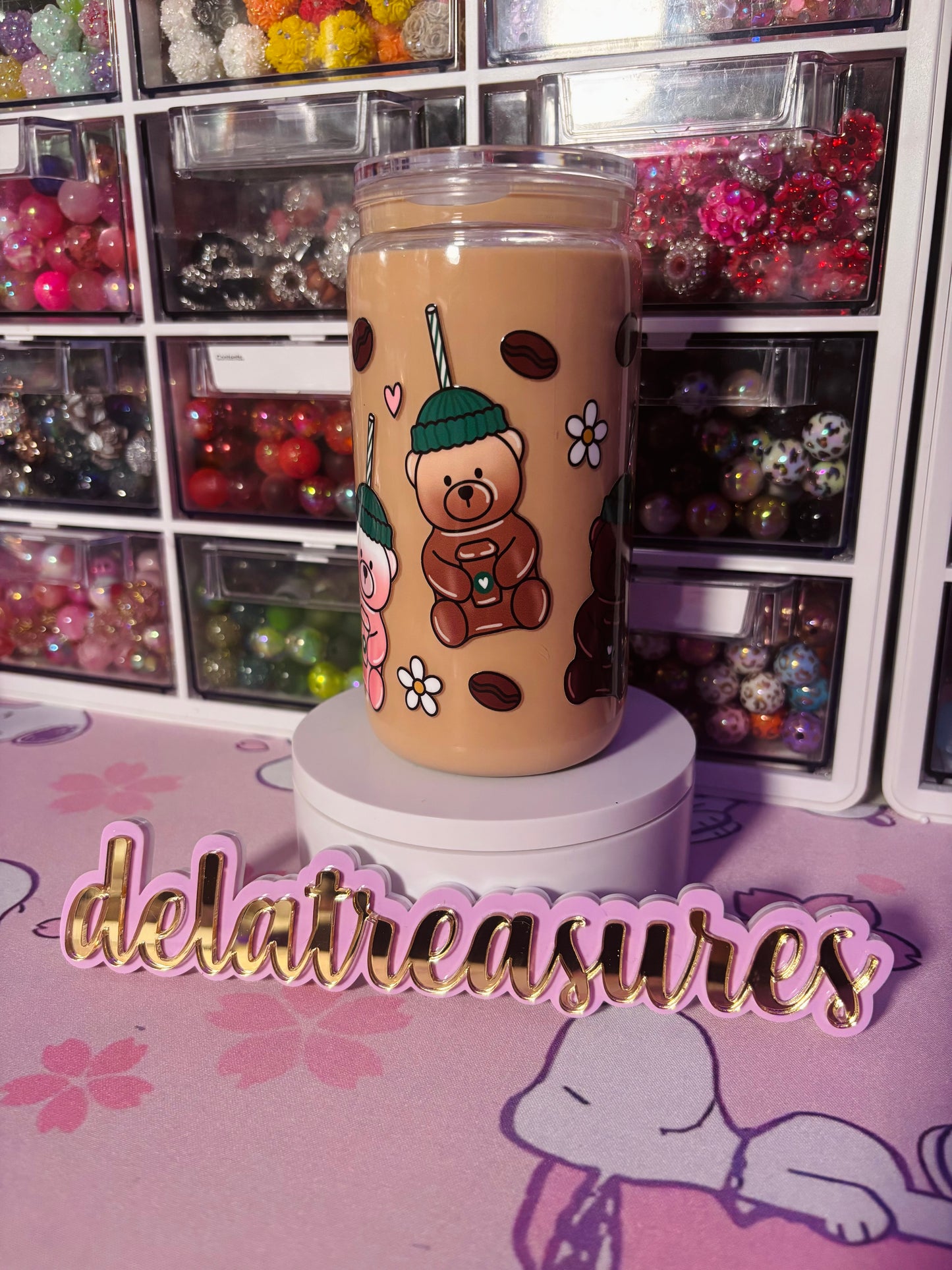 Coffee Bear Acrylic Snowglobe