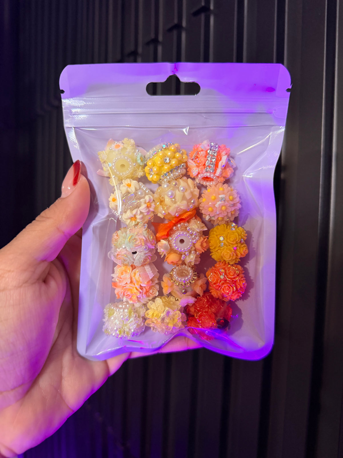 Orange and Yellow Flower Bead Mix