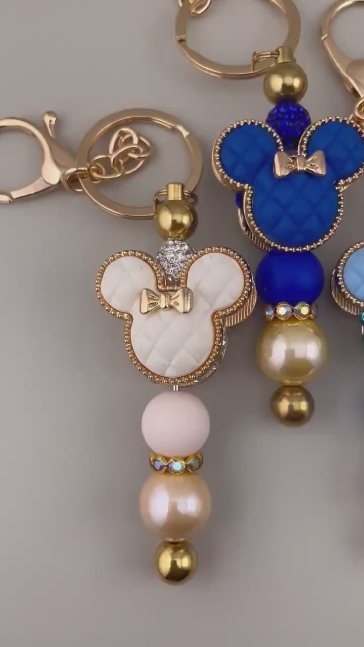 Mouse Key Chains |  DelaTreasures | Custom Keychains| Metal Keychains | Beadable Key chains | Keychain Bar | Focal Keychain